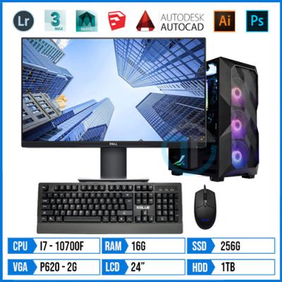 PC Designer – Cad TWS10700F – Core i7 10700F | 16G | P620 2G | 256G SSD | 1TB HDD | 24″